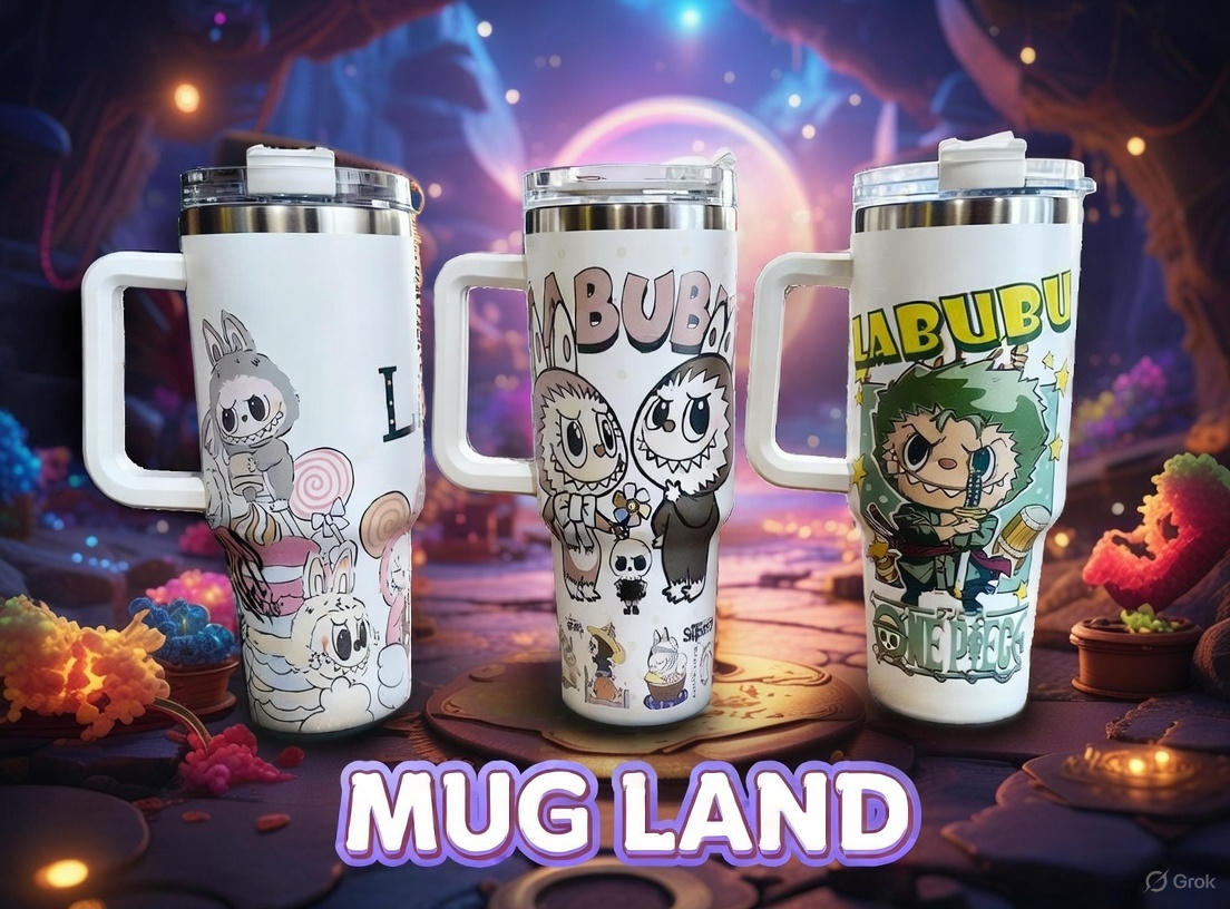  تراول ماگ تامبلر طرح لبوبو و خرسی 1200 میلی 