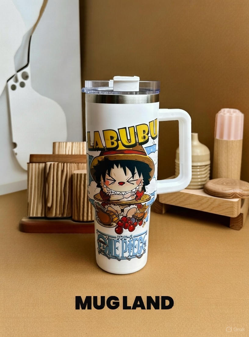  تراول ماگ تامبلر طرح لبوبو و خرسی 1200 میلی 