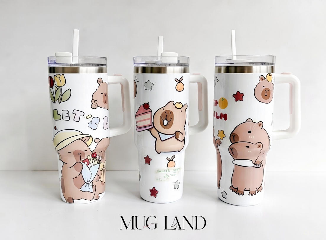  تراول ماگ تامبلر طرح لبوبو و خرسی 1200 میلی 